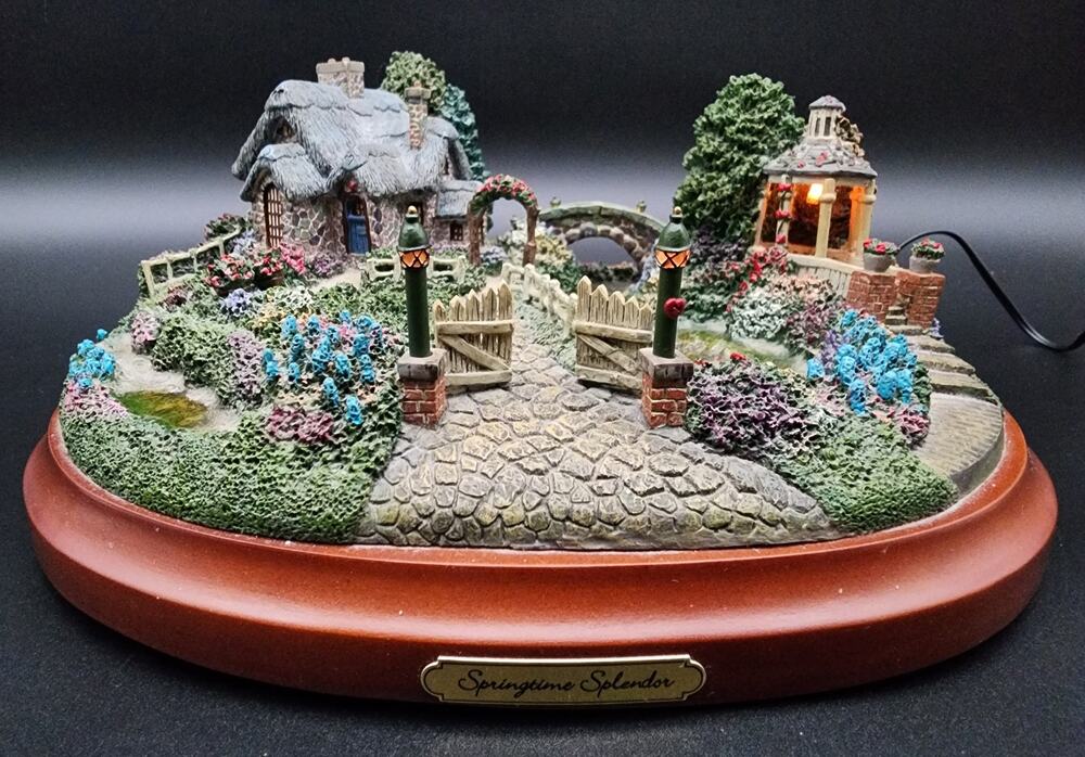 Thomas Kinkade Springtime Splendor Lighted Village LE #A1591 COA Works Vintage